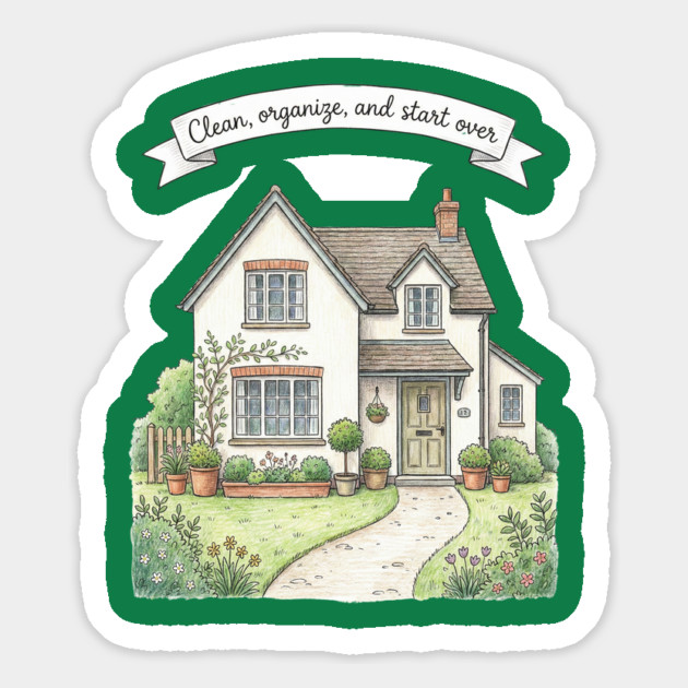 Clean, Organize, and Start Over Magnet by Creatifly Graphic Tees