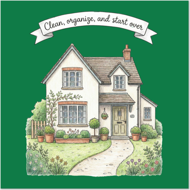 Clean, Organize, and Start Over Wall Art by Creatifly Graphic Tees