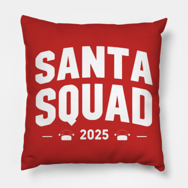 Santa Squad 2025 Matching Christmas Pillow by Ink Lines