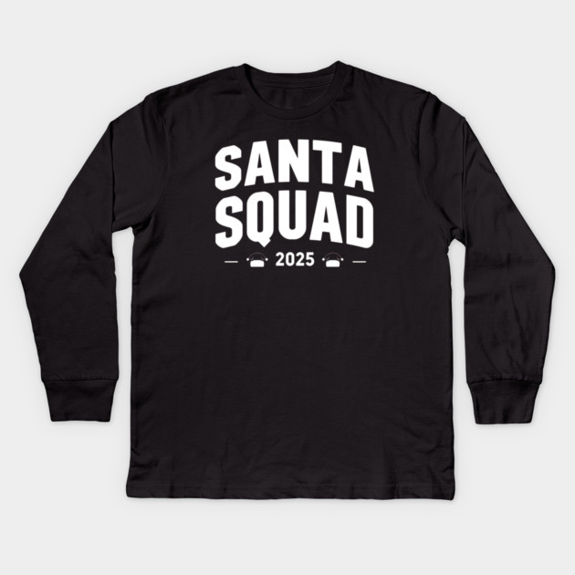 Santa Squad 2025 Matching Christmas Kids Long Sleeve T-Shirt by Ink Lines