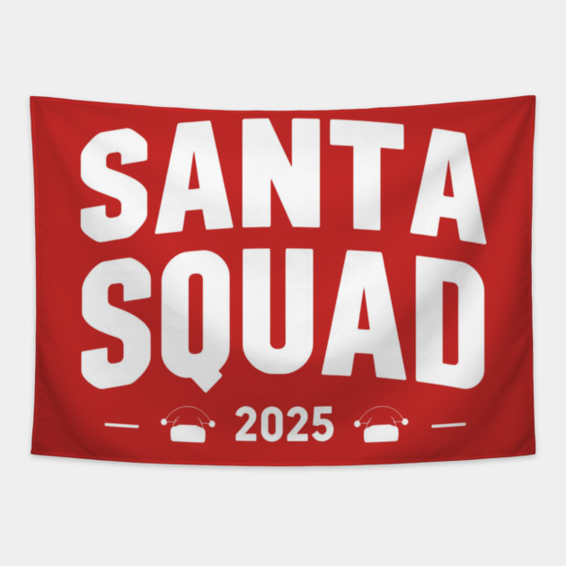 Santa Squad 2025 Matching Christmas Tapestry by Ink Lines