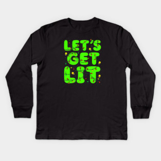 Let’s Get Lit Christmas Lights Kids Long Sleeve T-Shirt