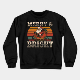Merry & Bright Vintage Santa Sleigh Crewneck Sweatshirt