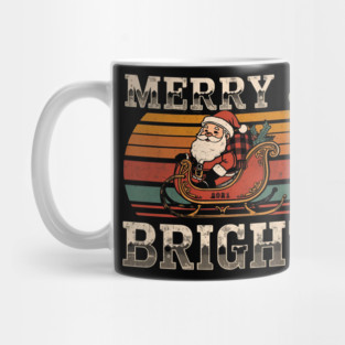 Merry & Bright Vintage Santa Sleigh Mug