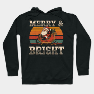 Merry & Bright Vintage Santa Sleigh Hoodie