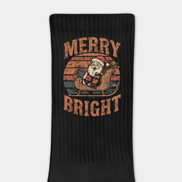 Merry & Bright Grunge Santa Sleigh by Ink Lines