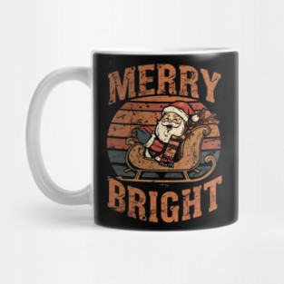Merry & Bright Grunge Santa Sleigh Mug