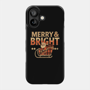 Merry & Bright Retro Sunset Santa Sleigh Phone Case
