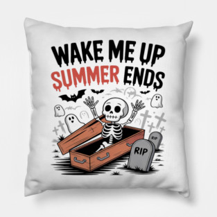 Wake Me Up When Summer Ends Halloween Vibes Pillow