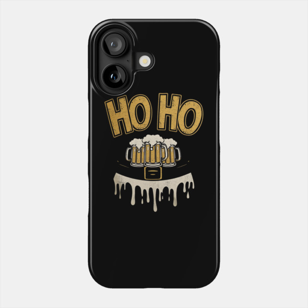 Ho Ho Ho Beer Mugs Christmas Phone Case by Ink Lines