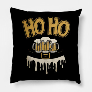 Ho Ho Ho Beer Mugs Christmas Pillow