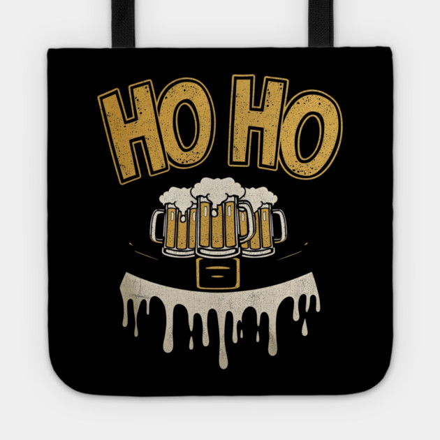 Ho Ho Ho Beer Mugs Christmas Tote by Ink Lines