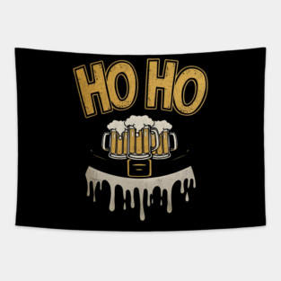 Ho Ho Ho Beer Mugs Christmas Tapestry