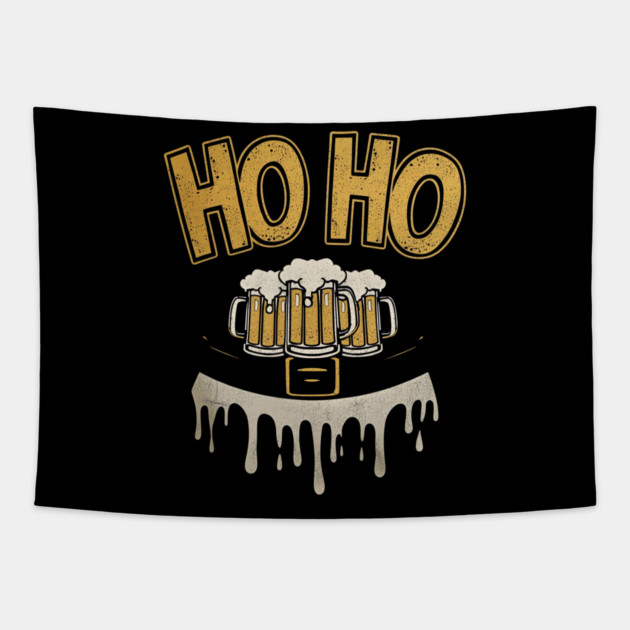 Ho Ho Ho Beer Mugs Christmas Tapestry by Ink Lines