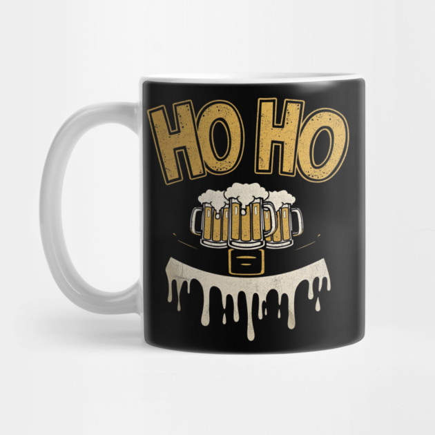 Ho Ho Ho Beer Mugs Christmas by Ink Lines