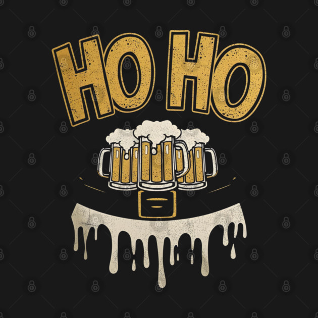 Ho Ho Ho Beer Mugs Christmas by Ink Lines