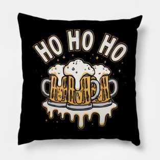 Ho Ho Beer Funny Christmas Drinking Pillow