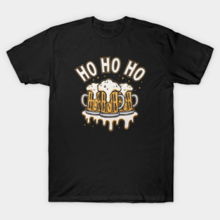 Ho Ho Beer Funny Christmas Drinking T-Shirt