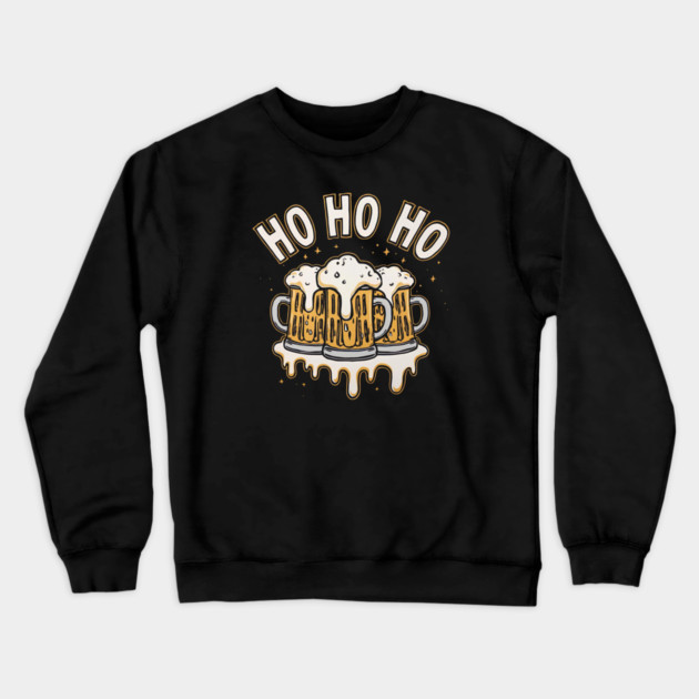 Ho Ho Beer Funny Christmas Drinking Crewneck Sweatshirt by Ink Lines