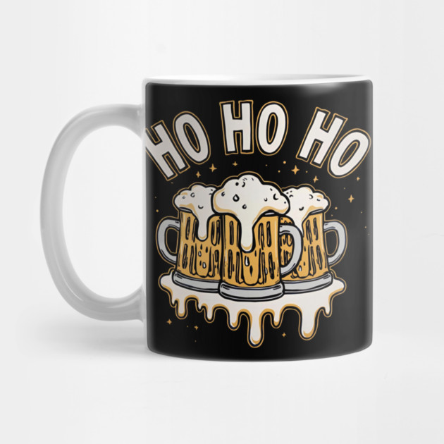 Ho Ho Beer Funny Christmas Drinking by Ink Lines