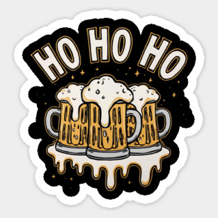 Ho Ho Beer Funny Christmas Drinking Sticker