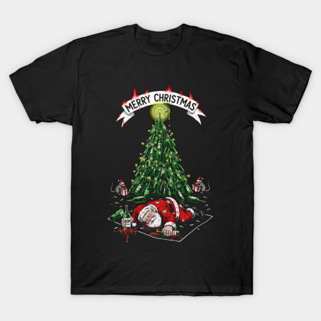 Drunk Santa Claus T-Shirt by Dr. Cork