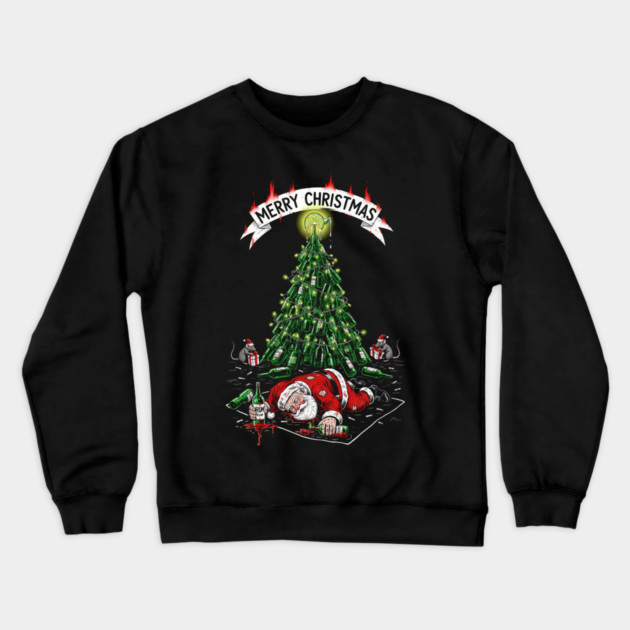 Drunk Santa Claus Crewneck Sweatshirt by Dr. Cork