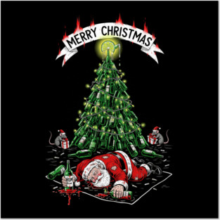 Drunk Santa Claus Posters and Art