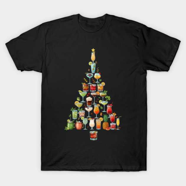 Christmas Tree Cocktails T-Shirt by Dr. Cork