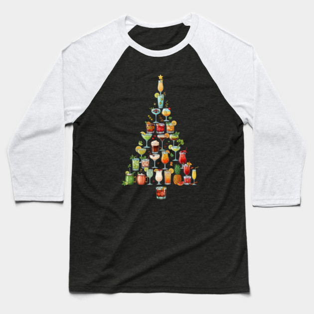 Christmas Tree Cocktails Baseball T-Shirt by Dr. Cork