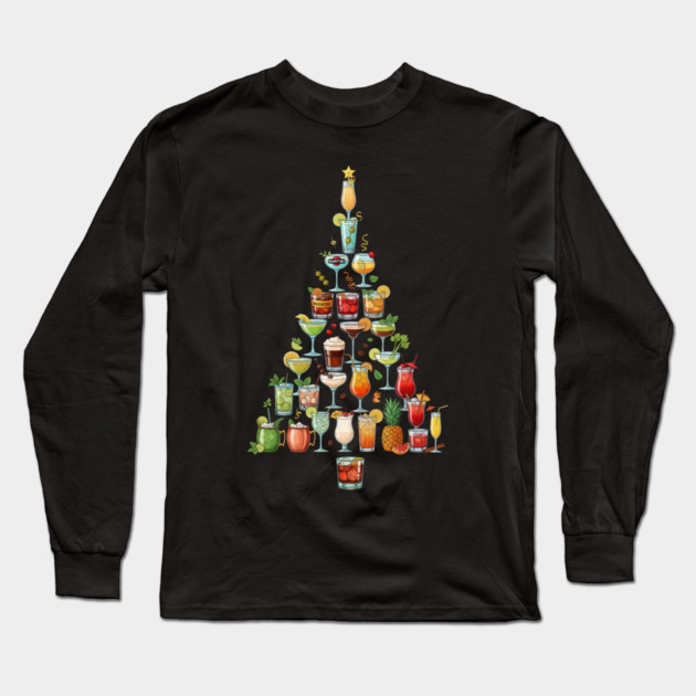 Christmas Tree Cocktails Long Sleeve T-Shirt by Dr. Cork