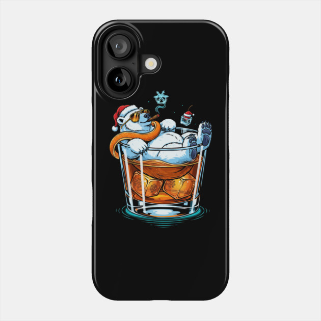 Polar Bear In a Cocktail glass Phone Case by Dr. Cork