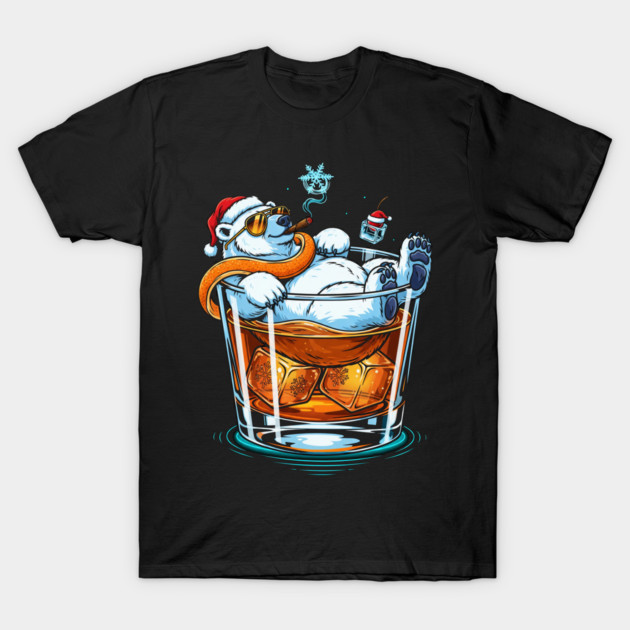 Polar Bear In a Cocktail glass T-Shirt by Dr. Cork
