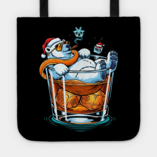 Polar Bear In a Cocktail glass Tote