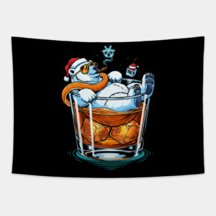 Polar Bear In a Cocktail glass Tapestry