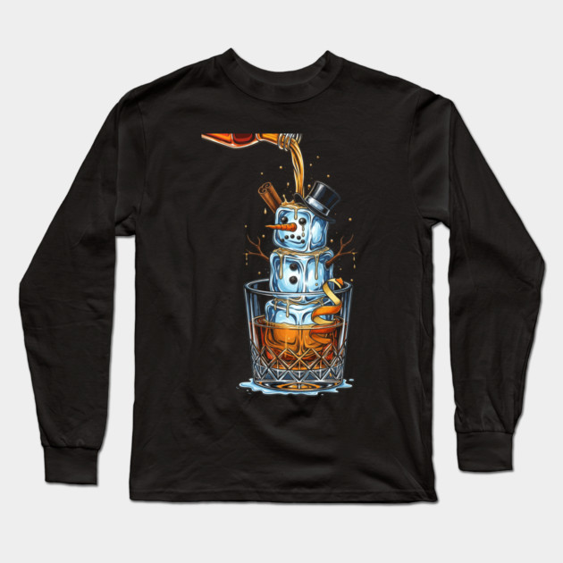 Old Fashioned Snowman Long Sleeve T-Shirt by Dr. Cork