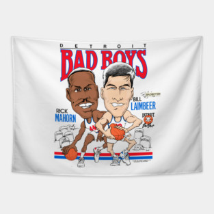 Rick Mahorn and Bill Lambeer Bad Boys Caricature Tapestry