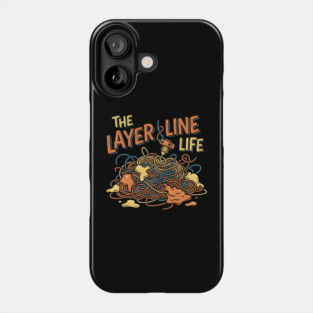 DEC-95 The Layer Line Life Funny 3D Printer Spaghetti Mess Phone Case