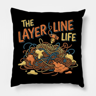 DEC-95 The Layer Line Life Funny 3D Printer Spaghetti Mess Pillow