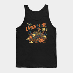 DEC-95 The Layer Line Life Funny 3D Printer Spaghetti Mess Tank Top
