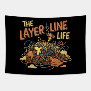 DEC-95 The Layer Line Life Funny 3D Printer Spaghetti Mess Tapestry