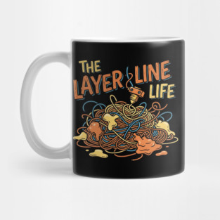 DEC-95 The Layer Line Life Funny 3D Printer Spaghetti Mess Mug