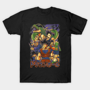 Dragon Ball Z Avengers Mashup Poster Goku Vegeta  Movie Anime T-Shirt