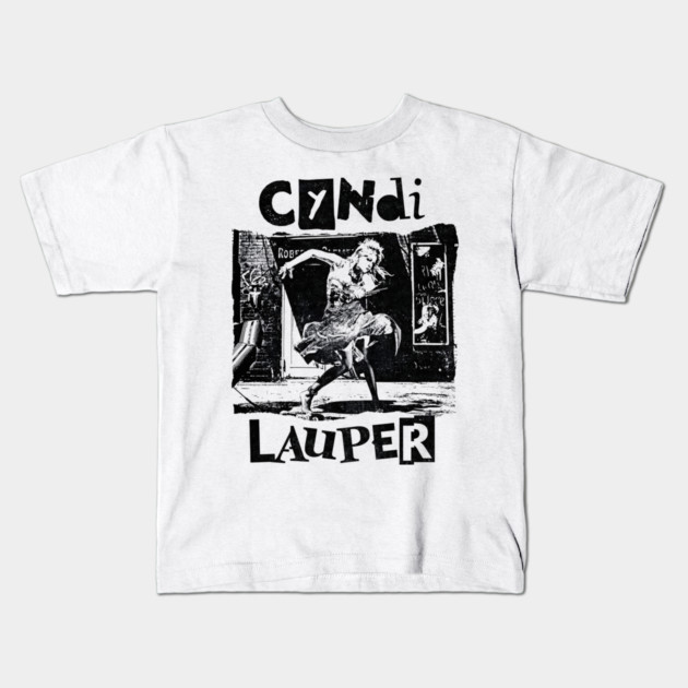 Cyndi Lauper Retro white Kids T-Shirt by James Bates