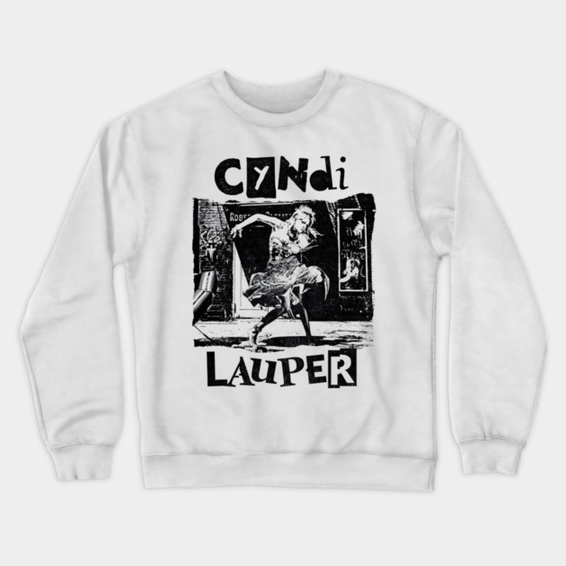 Cyndi Lauper Retro white Crewneck Sweatshirt by James Bates
