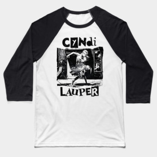 Cyndi Lauper Retro white Baseball T-Shirt