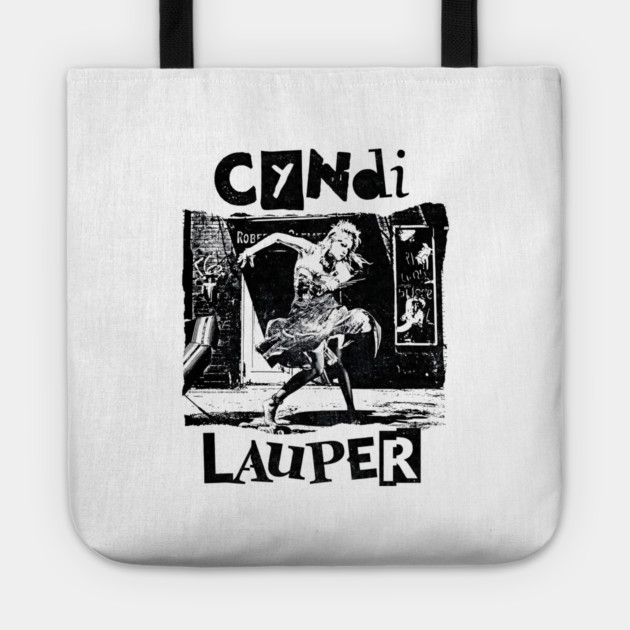 Cyndi Lauper Retro white Tote by James Bates