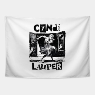 Cyndi Lauper Retro white Tapestry