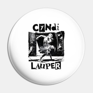 Cyndi Lauper Retro white Pin