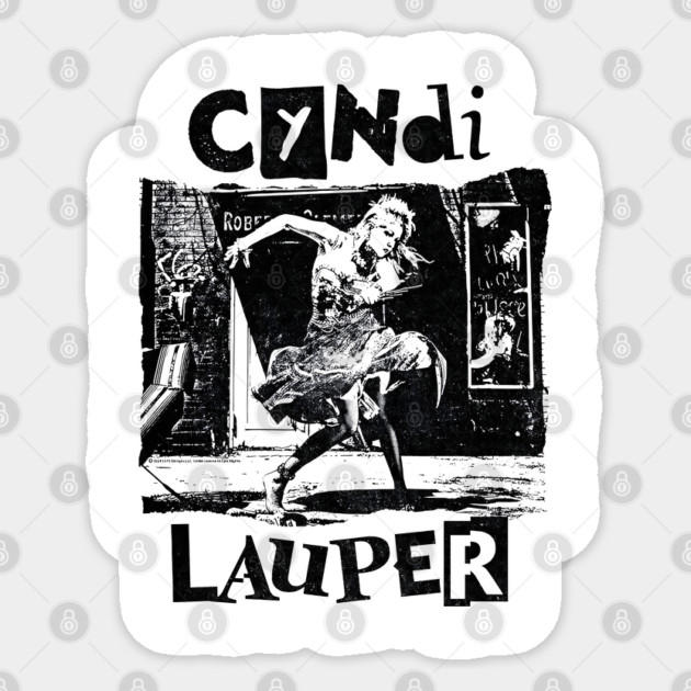 Cyndi Lauper Retro white Sticker by James Bates